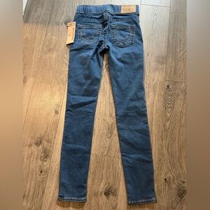 True Religion Blue Straight Leg Pull-on Distressed Pants